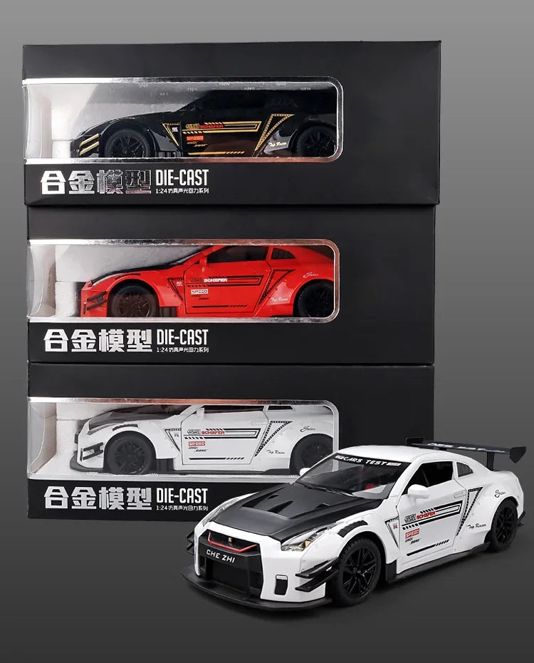 1:24 Nissan GTR R35 Sports Car Diecast Model Pull Back & Go.