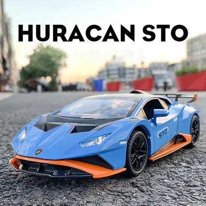 1:24 Lamborghini Huracan STO Alloy Sports Car Model Diecast Sound Lights