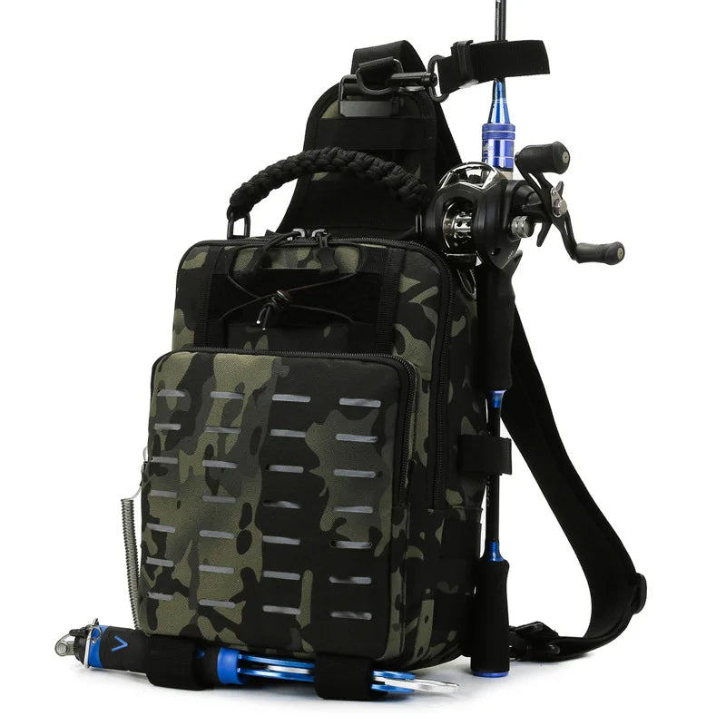 Fishing Tackle Bag Waterproof Single Shoulder Multifunctional Backpack