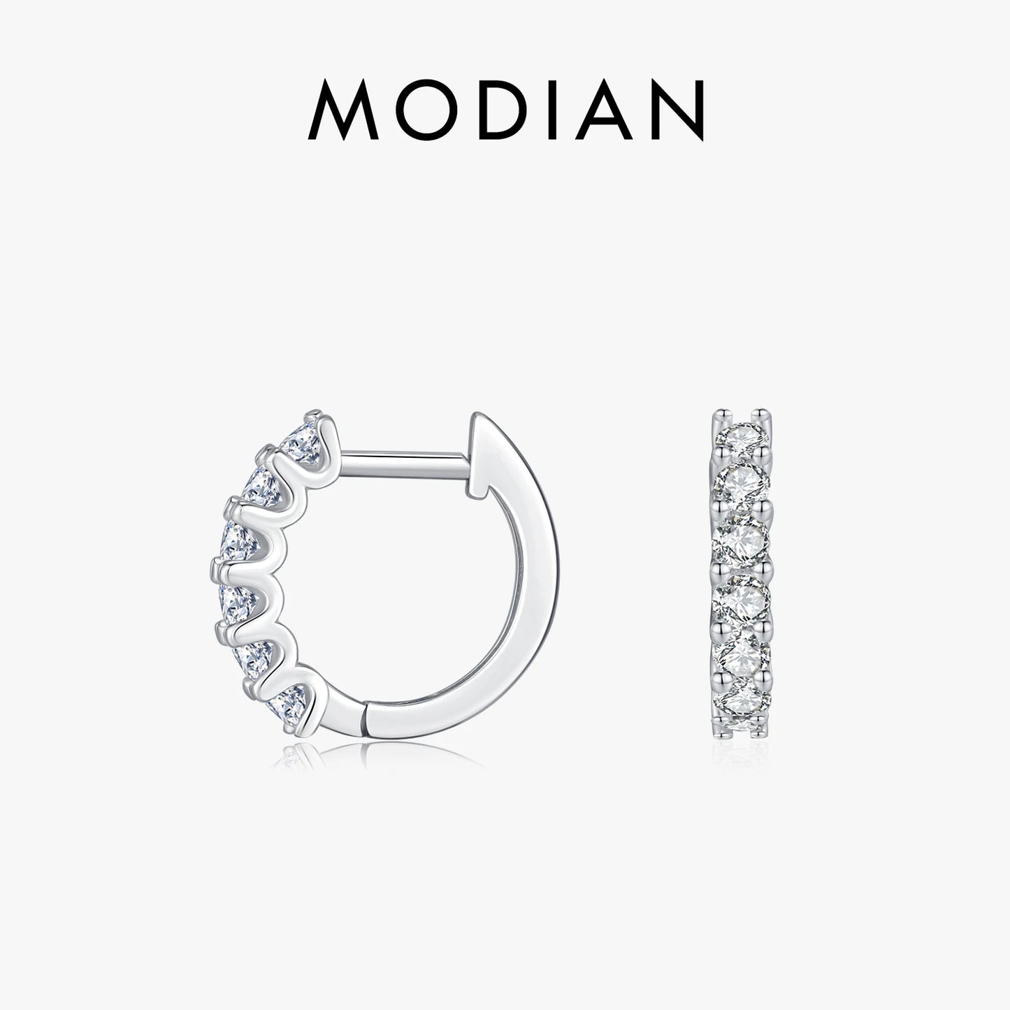 D Colour Moissanite Small Hoop Earrings 925 Sterling Silver Hollow.