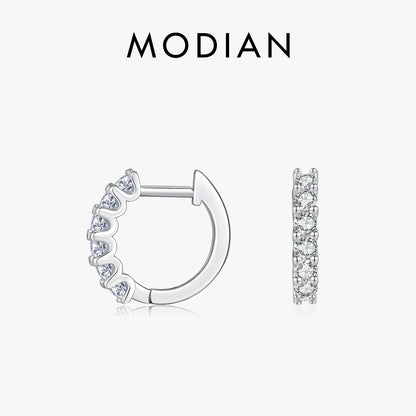 D Colour Moissanite Small Hoop Earrings 925 Sterling Silver Hollow.