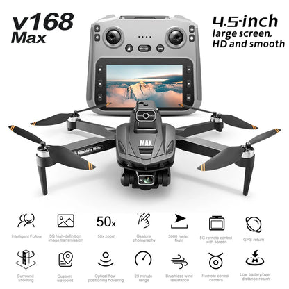 💚 Camera Drone V168 MAX Large Screen Remote 5G 28 Mins Flight GPS 8K Pro 💚