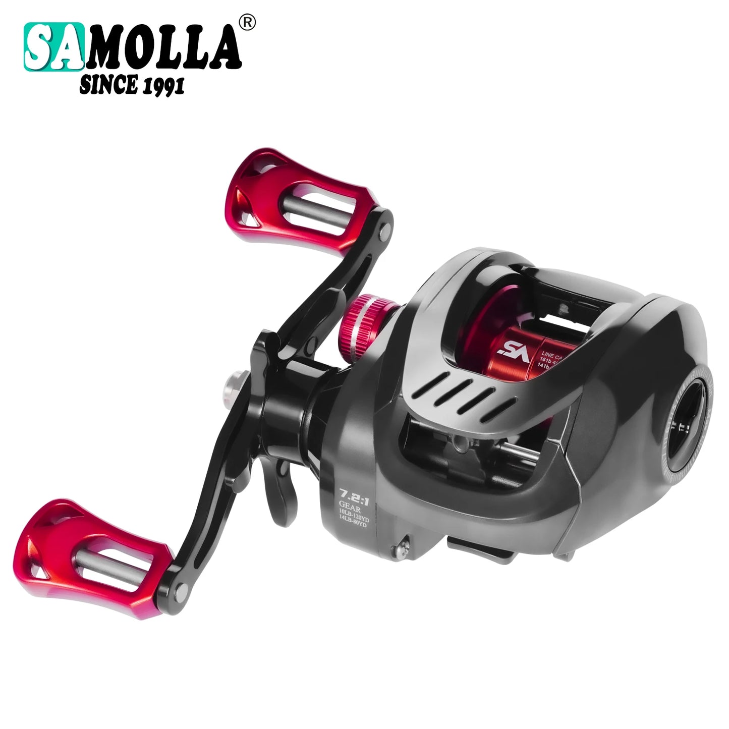 🐟 Bait Casting Fishing Reel High Speed 7.2:1 10kg SAMOLLA Dual Brake System 🐟