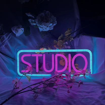 Music Studio Neon Sign LED for Bar, Bedroom, Party, Club, USB Powered.