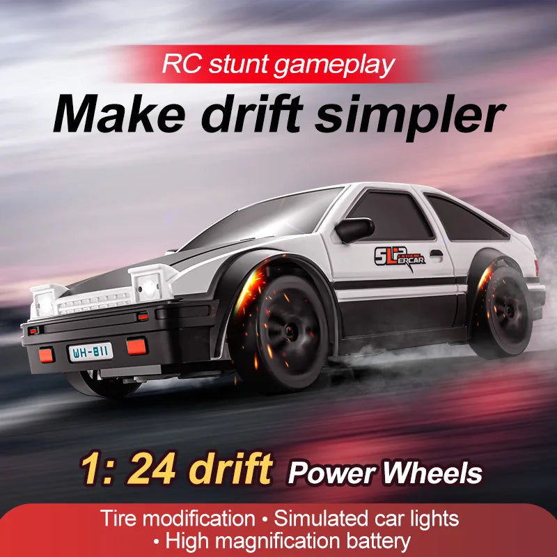 Remote Control Drift Car 1:24 AE86 Model 2.4Ghz 4WD LED Lights