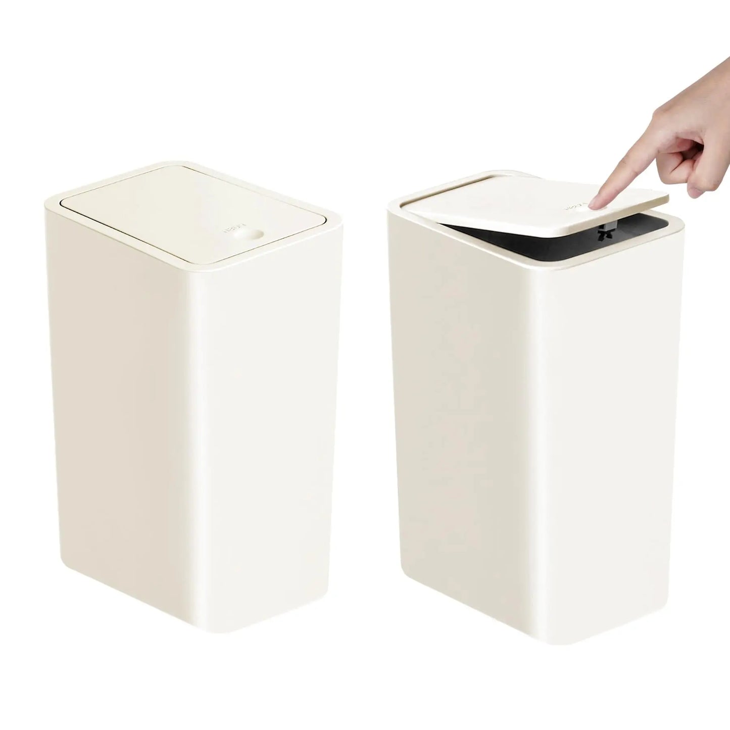 Bathroom Trash Can-10L Small Garbage Can with Press Top with Pop-up Lid