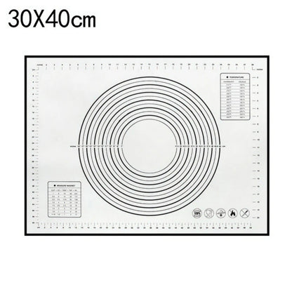 Large Size Silicone Kneading Pad Non-Stick Surface Rolling Dough Mat With Scale Kitchen Cooking Pastry Sheet Oven Liner Bakeware