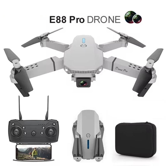 Camera Drone E88 Pro Aerial Photography Three-Axis Gimbal Folding Drone.