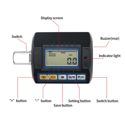 Digital Torque Adapter 1/2"Drive Include Adapters for 3/8" and 1/4"