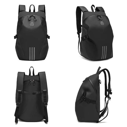 Black Motorcycle Helmet Backpack Waterproof Large Capacity-