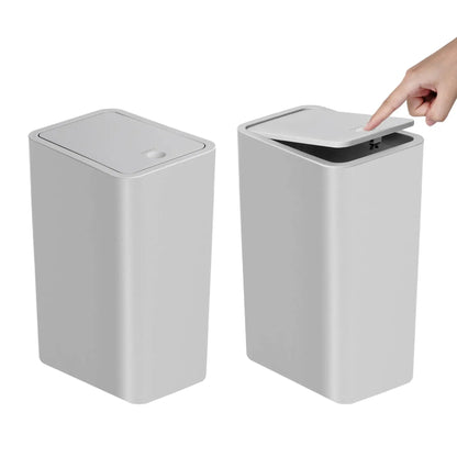 Bathroom Trash Can-10L Small Garbage Can with Press Top with Pop-up Lid