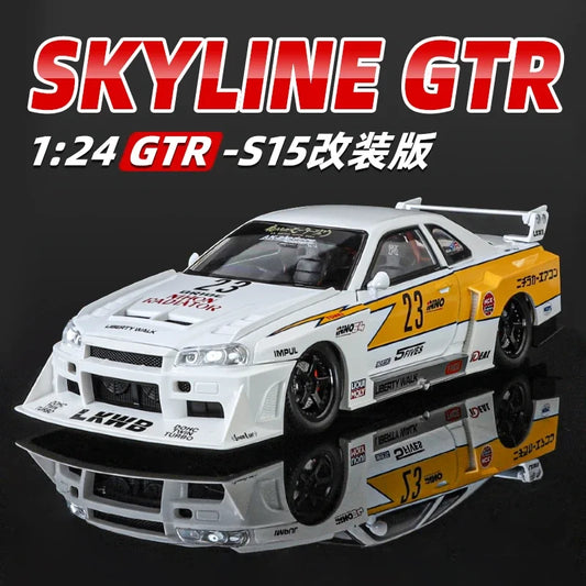 1:24 Nissan Skyline GTR-R34 S15 Alloy Model Diecast Sound and Lights*