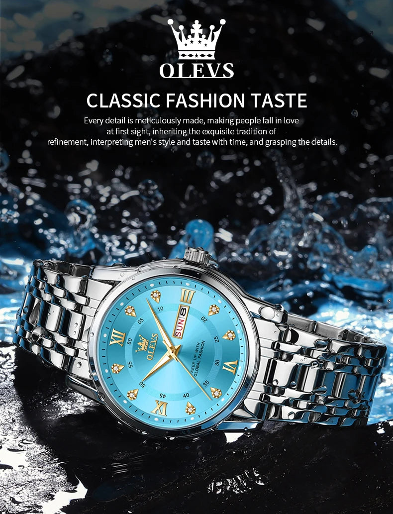 Quartz Watch for Men Classic Wristwatch with Calendar Waterproof