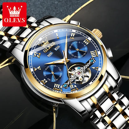 Men's Wristwatch OLEVS 6607 Hollow Skeleton Waterproof Watches Original