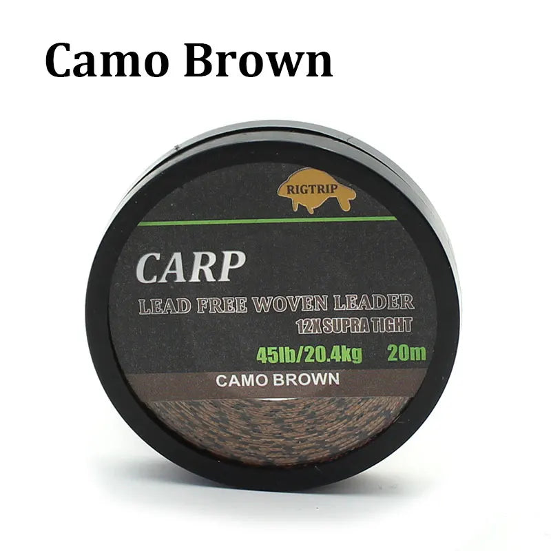 20m Camouflage Green Carp Fishing Line Uncoated Braid for Hair Rig 45LB