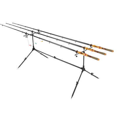 Lixada Adjustable Retractable Carp Fishing Rod Pod + 3 Bite Alarms Swingers