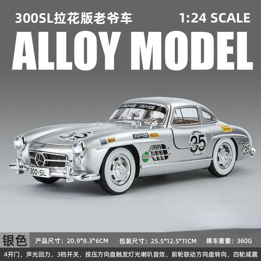 1:24 Mercedes-Benz 300SL Alloy Car Model Sound and Light Pull Back function.*