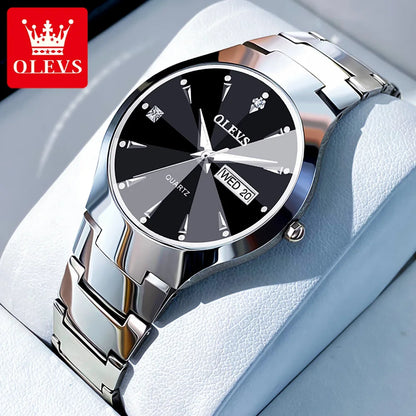 Men's Watch OLEVS Original Quartz Waterproof Tungsten Steel Luminous Date