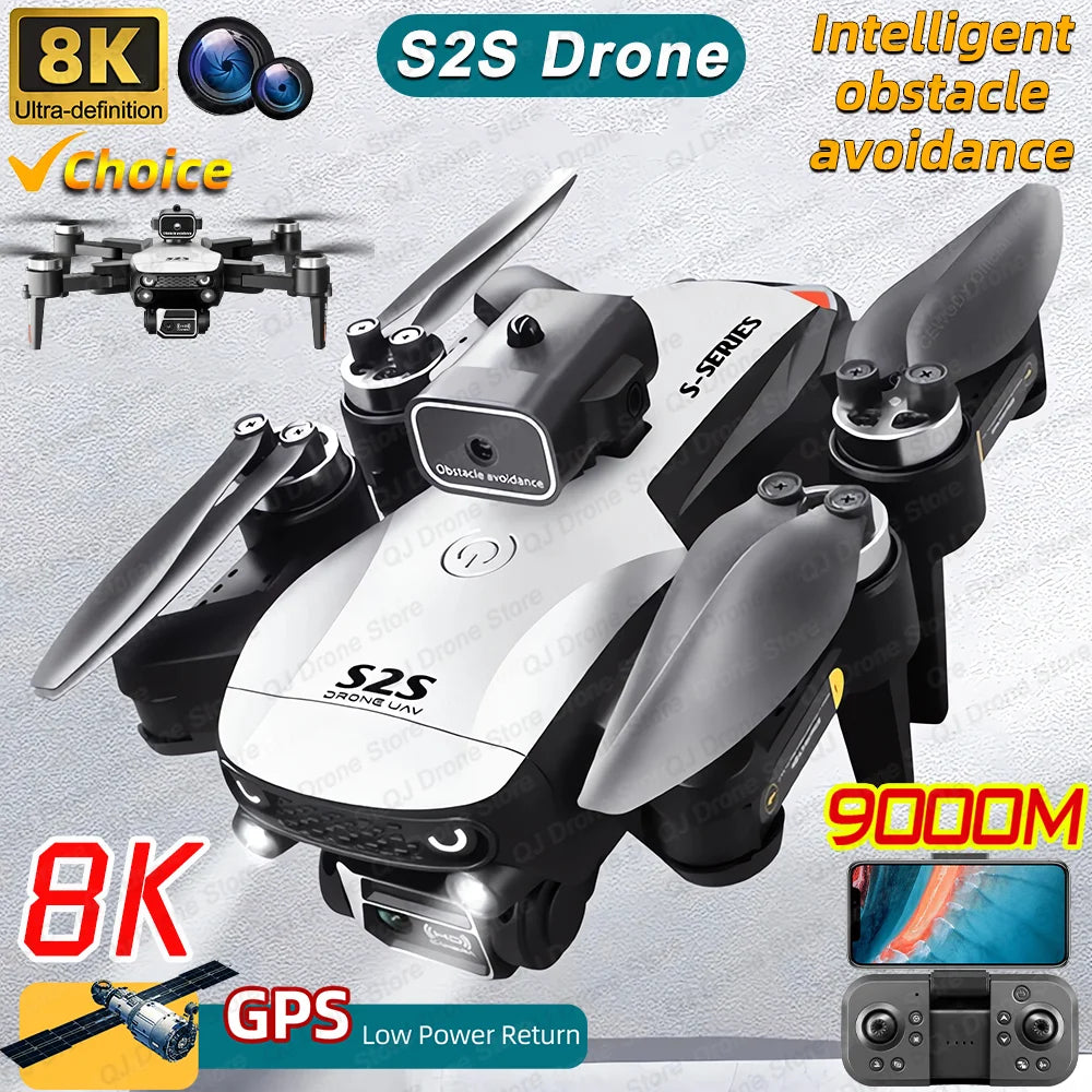 Camera Drone S2S 8K Pro Dual Camera GPS 25 Mins Max Flight Time**