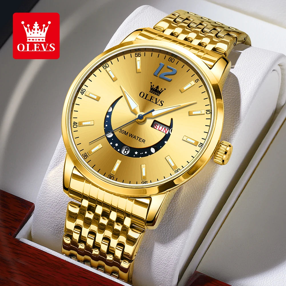 Men's Watch OLEVS TY710 Crescent Shaped Dial Waterproof Luminous