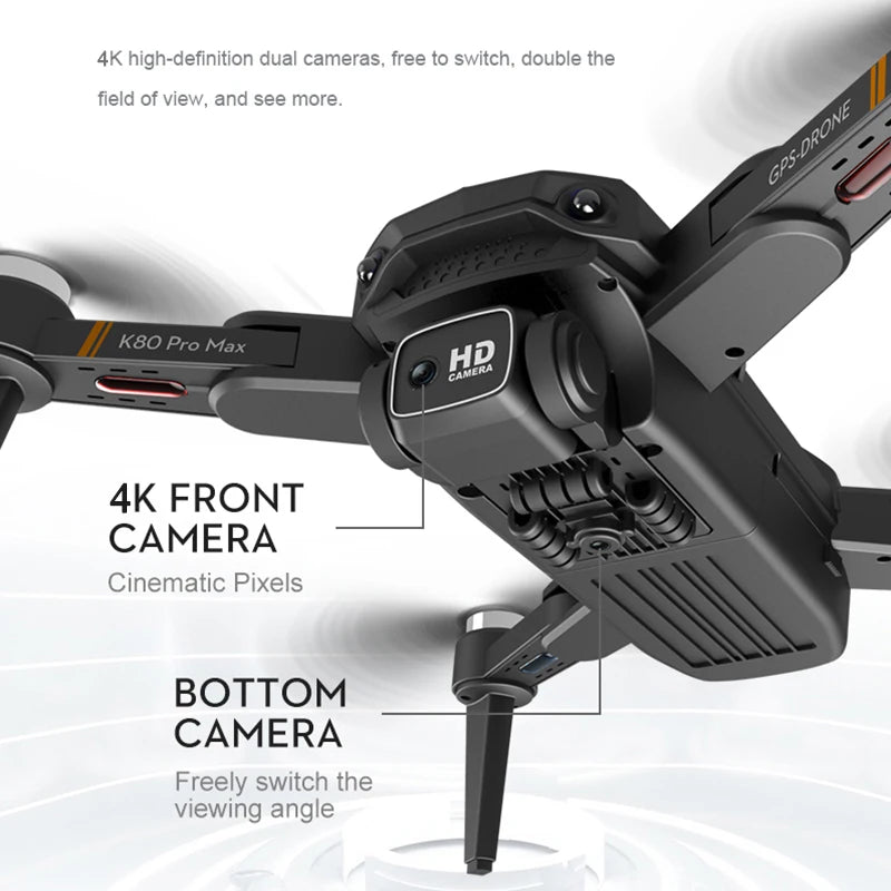 Camera Drone 8K Pro Dual Camera GPS 20 Min Flight Time. K80/K90 Pro Max*