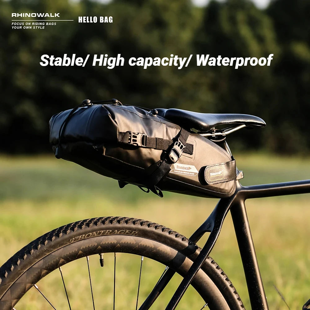 Bicycle Saddle Bag 100% Waterproof 5L-10L Seat Bag Rack Bag RHINOWALK