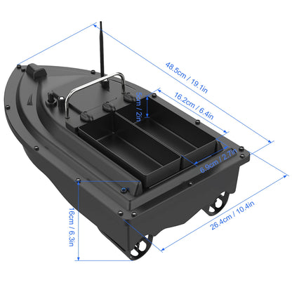 🐟 Bait Boat with Double Bait Containers 400-500m Remote Range 🐟