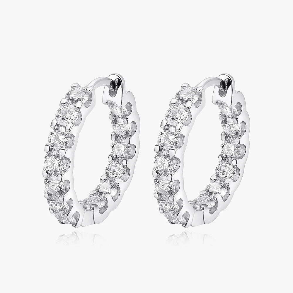 2.6ct Moissanite 925 Sterling Silver Earring Hoops