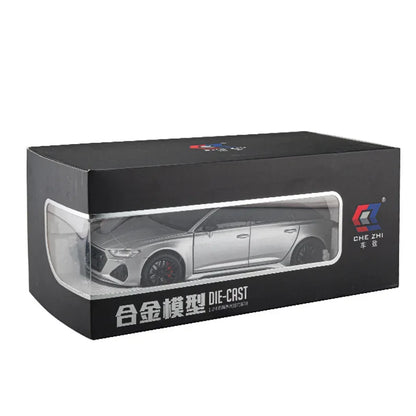 1/24 Audi RS6 Model Diecast Vehicle Miniature Pull Back Sound Light Doors Open