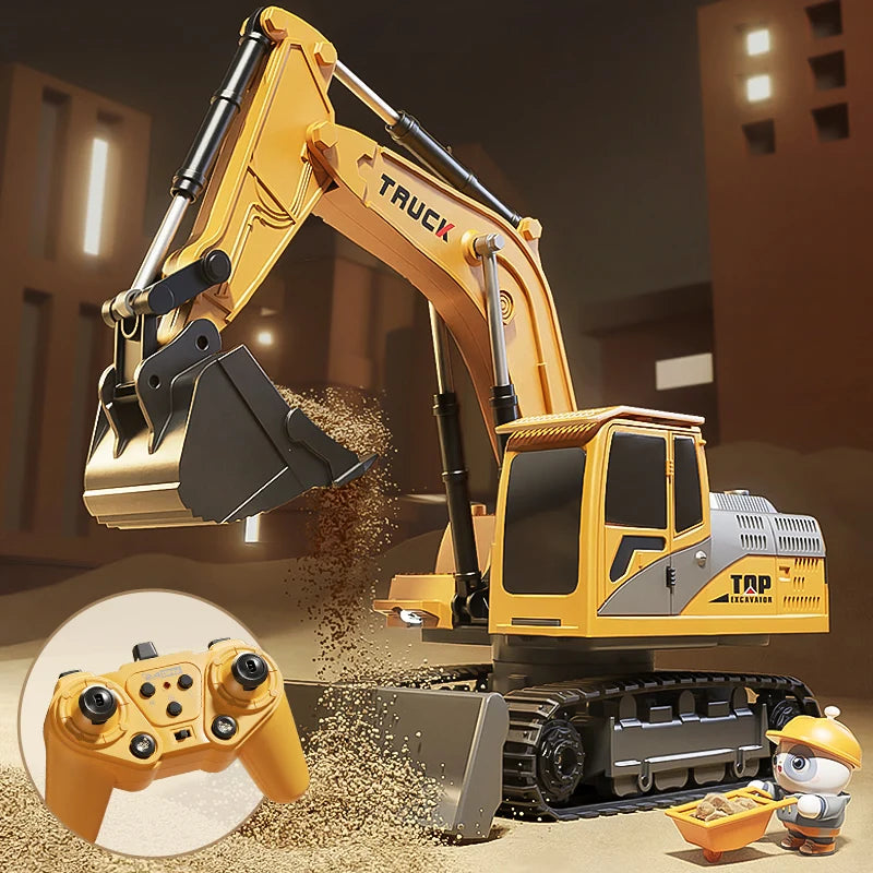 Remote Control Excavator with Lights Sound Effect Electric Excavator.