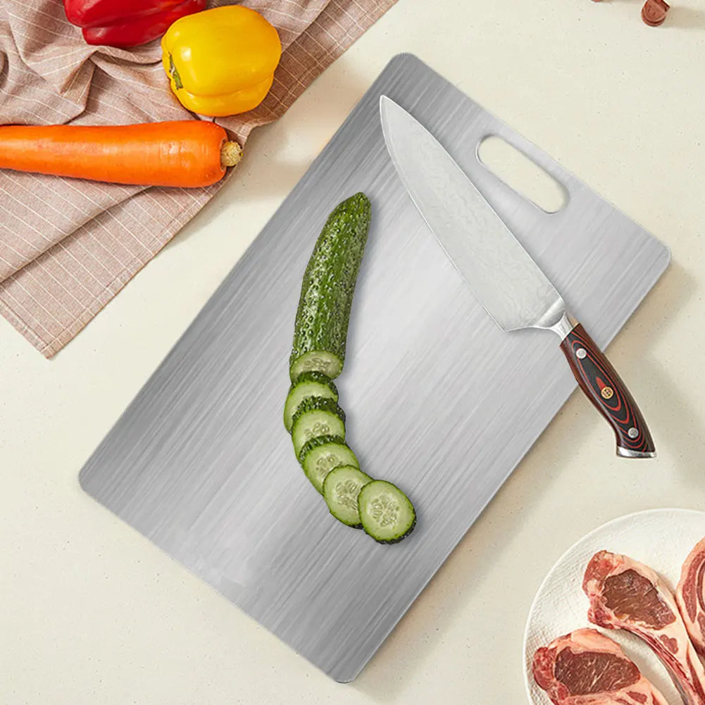 Titanium Cutting Boards for Kitchen, Stainless Steel Cutting Board, 304 Stainless Steel Double-Sided Food Grade Cutting Board