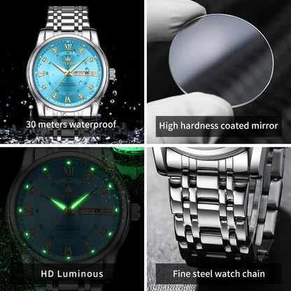 OLEVS Quartz Watch Waterproof Luminous Fashion Wristwatch Daily Dress