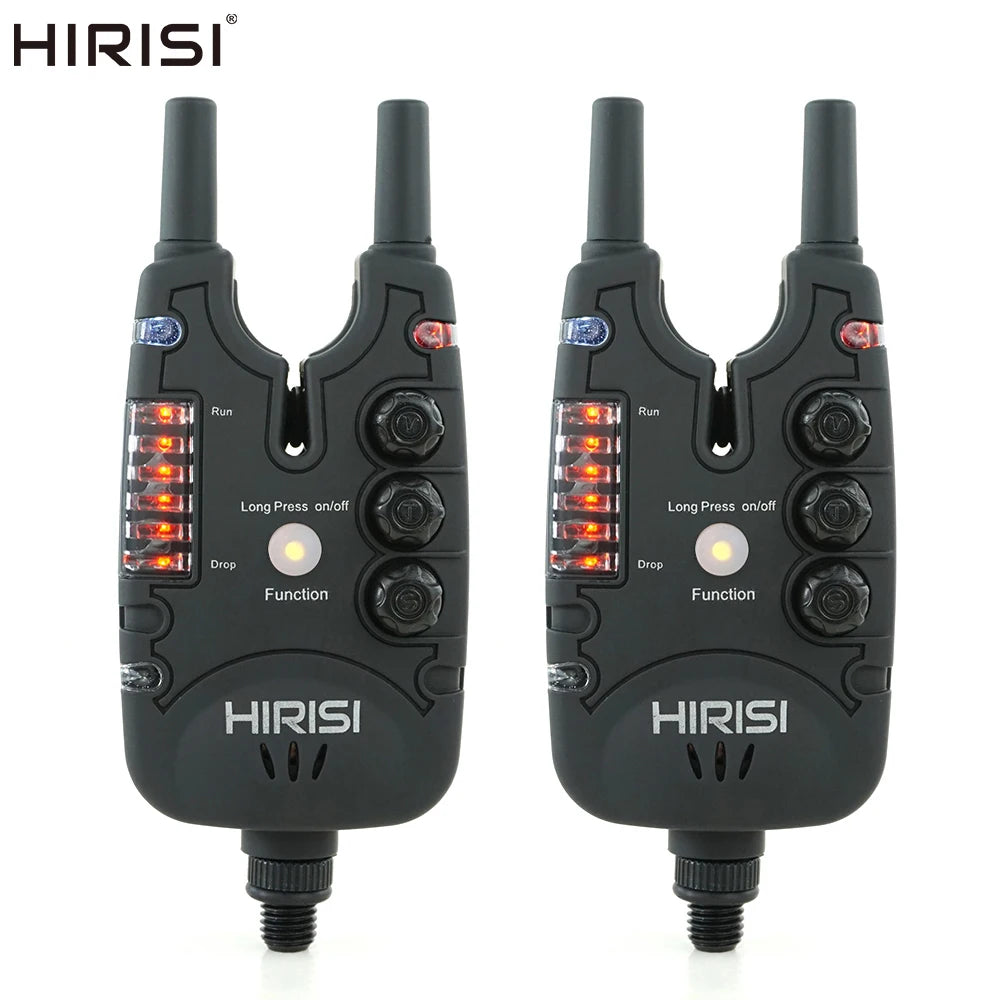 Hirisi Carp Fishing Bite Alarms with LED Light, Adjustable Volume, Tone, Sensitivity.