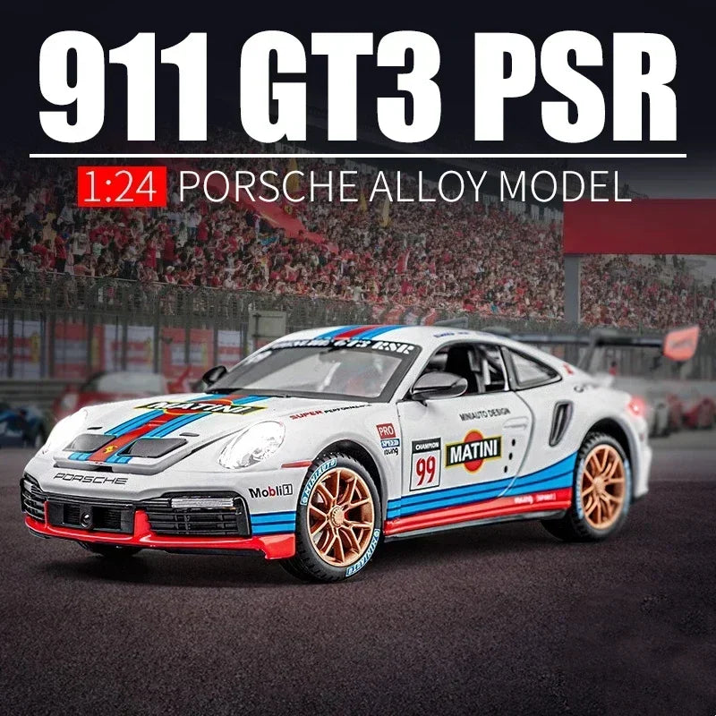 1:24 Porsche 911 GT3 RSR Sports Car Alloy Pull Back & Go Model