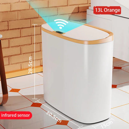 Automatic Bathroom Trash Can with Lid, Touchless Motion Sensor Waterproof