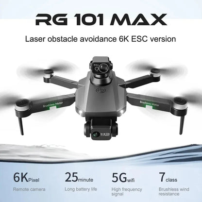 Drone  RG 101 MAX Pro GPS8K Dual HD Camera 5G WIFI FPV 25 Mins Max Flight.