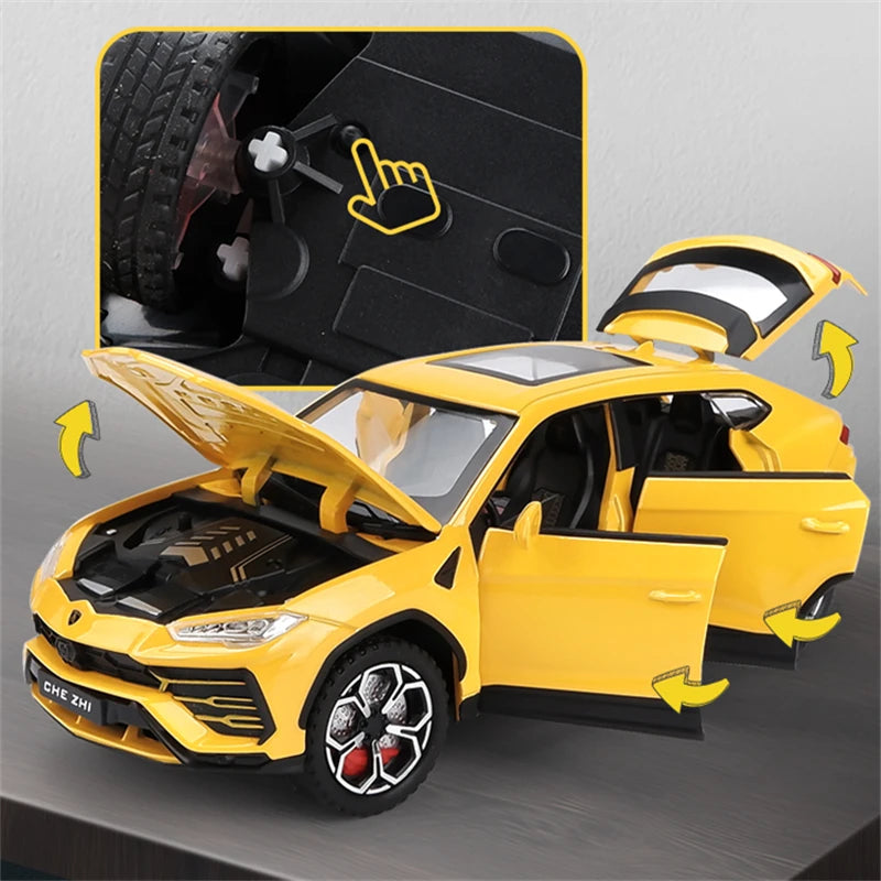 1:24 URUS SUV Alloy Sports Car Model Diecasts Sound + Lights