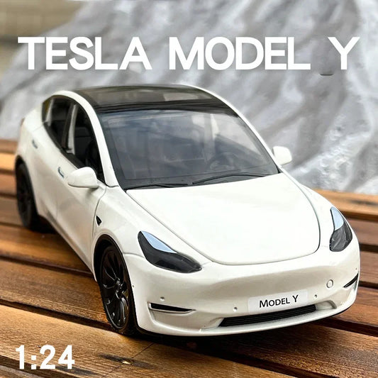 1:24 Tesla Model Y Model 3 Model S Alloy Diecast Model Sound And Lights*