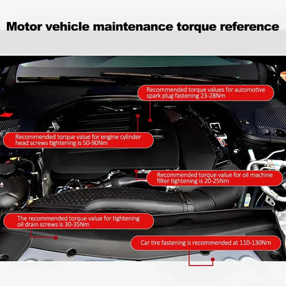 5-60N.m Torque Wrench 3/8 Inch Square Drive Torques Key ±3% High Precision;