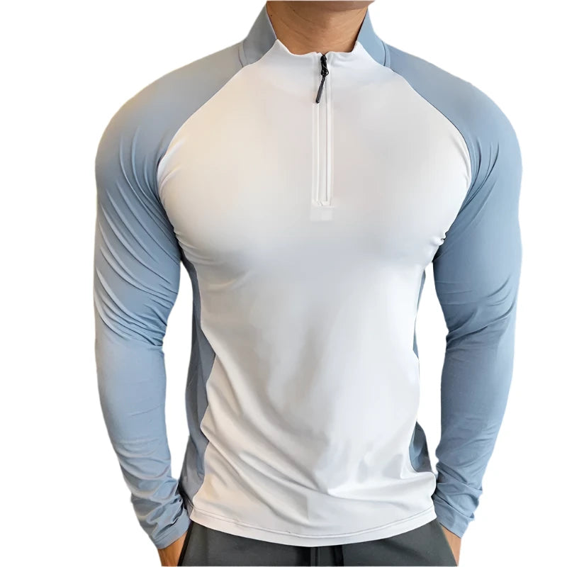 Mens Fitness Training T shirt Gym Workout Compression Sweatshirt