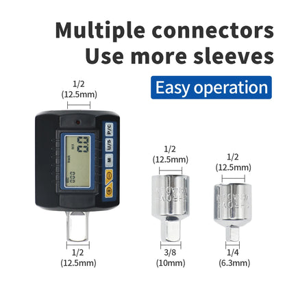 Digital Torque Adapter 1/2"Drive Include Adapters for 3/8" and 1/4"