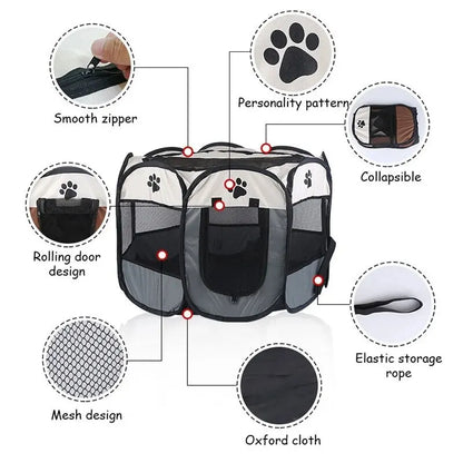 Dog or Cat Shelter. Octagonal Portable & Foldable.