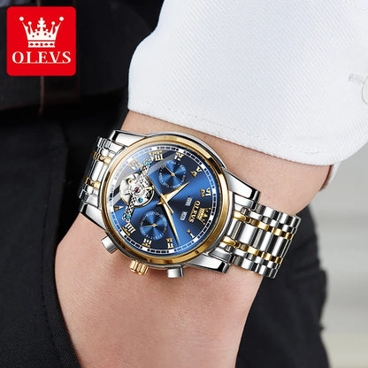 Men's Wristwatch OLEVS 6607 Hollow Skeleton Waterproof Watches Original