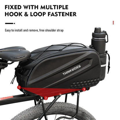 Bike Bag Hard Shell, 14L Large Capacity Hunch Bag with Rain Cover by ThinkRider .