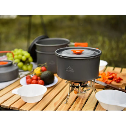 Camping Pots Cookware Set. Outdoor Kitchen Equipment. Hiking-Picnic-Travel-Camping