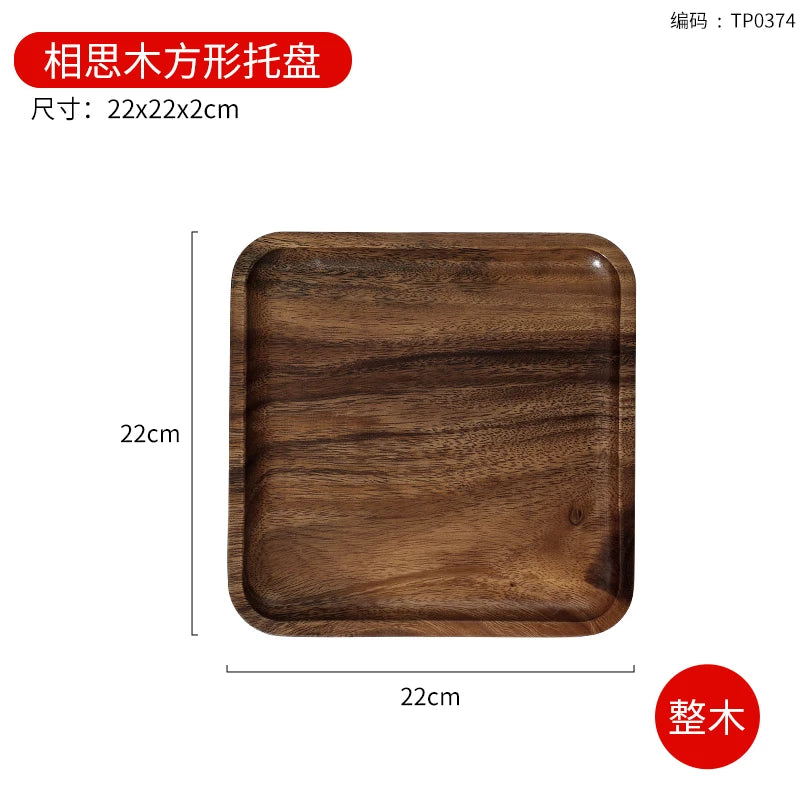 Tea Tray Rectangular Afternoon Tea Coffee Tray Simple Acacia Wood