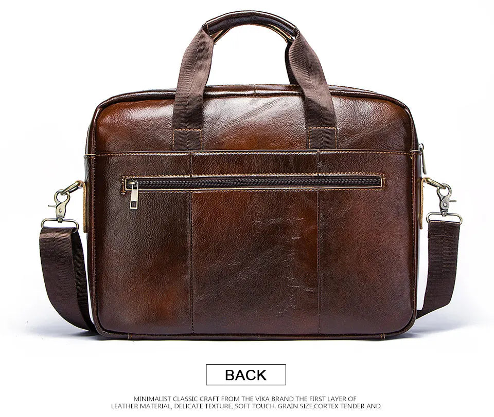 Genuine Leather Briefcase for Laptop High Quality Business Travel Bag