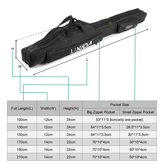 150cm/170cm/190cm/210cm Fishing Folding Rod Reel Bag Fishing Tackle