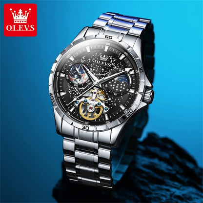 Men's Watch OLEVS Luminous Fully Automatic Waterproof  Moon Phase Watch