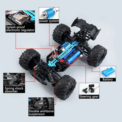 RC Car With LED Light Professional 4WD 2.4G. ZWN KF18 1:14 Brushless